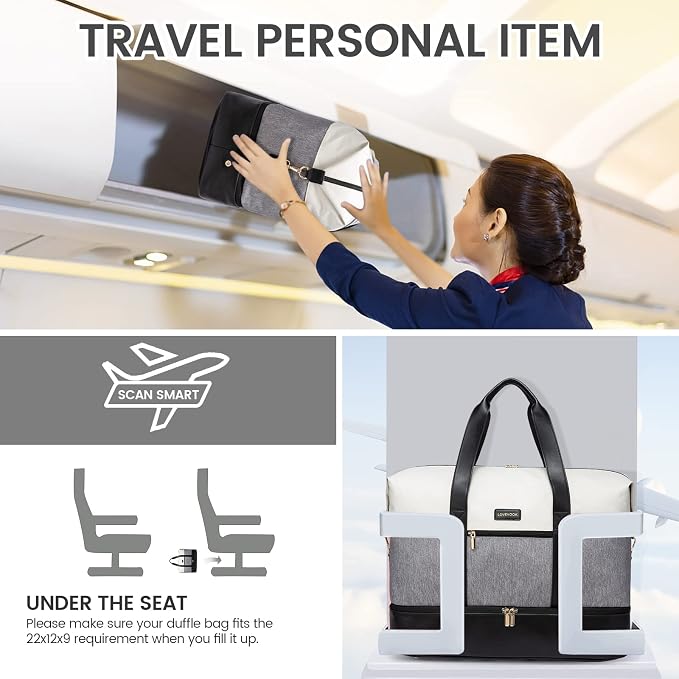 LOVEVOOK Weekender Bag for Women, Large Duffle Bag for Travel with 2 Packing Cubes, Carry on Overnight Bag with Shoe Compartment, Mom Hospital Bags for Labor and Delivery - Image 5