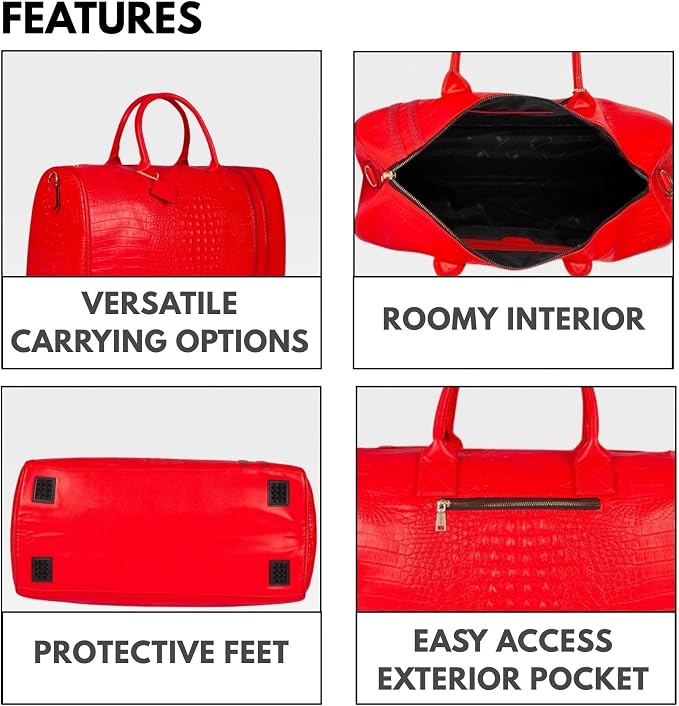 Tote&Carry Apollo 2 Vegan Leather Duffle Bag, TSA-Approved Carry-On for Men & Women, Gold Hardware Weekender for Travel, Gym, or Overnight Use - Image 4