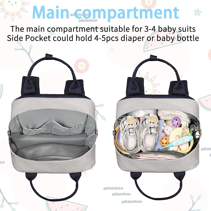 Legestori Diaper Bag Backpack, Baby Boy Diaper Bag, Unisex Large Baby Bag for Mom, Waterproof Baby Essentials Travel Diaper Backpack with Insulated Pockets and Stroller Straps - Image 7