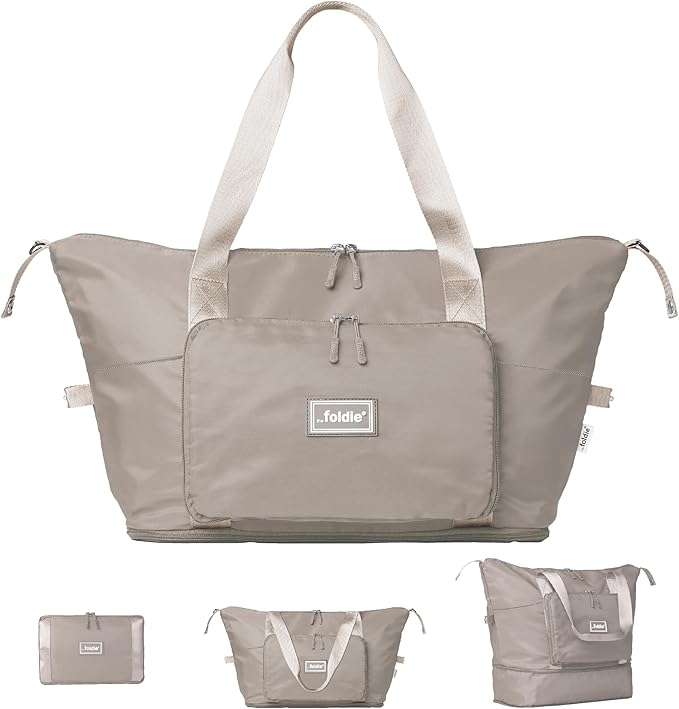 The Foldie Foldable Travel Bag for Women - 40L Weekender Bag with Multiple Pockets - Carry On Expendable Travel Bag by TheFoldie