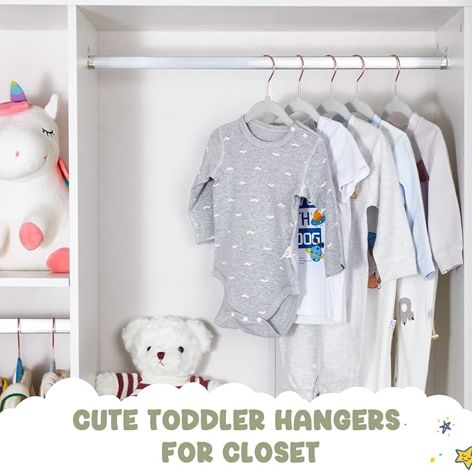 HOUSE DAY Velvet Baby Hangers for Closet, Kids Hangers Velvet 60 Pack, Non Slip Toddler Hanger 11.8 Inch, Durable Childrens Hanger for Newborn Baby Clothes- Gray | Gray Non Slip Toddler Hanger 11.8 Inch, Durable Childrens Hanger for Newborn Baby Clothe... - Image 5