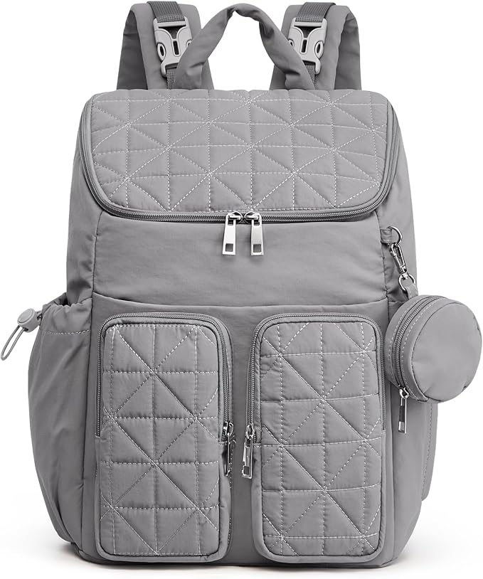 G4Free Diaper Bag Backpack for Moms Dads Travel Baby Bag with Pacifier Case & Insulated Pockets,Grey by G4Free