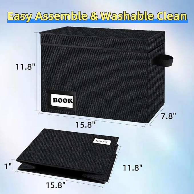 10 Pack Collection Comic Book Storage Boxes, Protector Organizer 15.8" X 7.8" X 11.8" Collapsible Short Box Holds 160-180 Comic Book Heavy Duty Bin Container Holder Shelf - Image 4