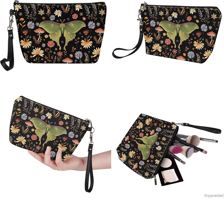 GIFTPUZZ Women Top Handle Bags Handbags with Zipper Leather Wallet Cash Card Phone Holder and Makeup Bag Set 3pcs - Image 7