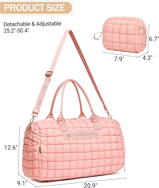Duffle Bag for Travel, Weekender Bag with Shoe Compartment, Carry On Overnight Bag for Women with Toiletry Bag, Gym Bag with Wet Pocket, Hospital Bags for Labor and Delivery Beige - Image 3