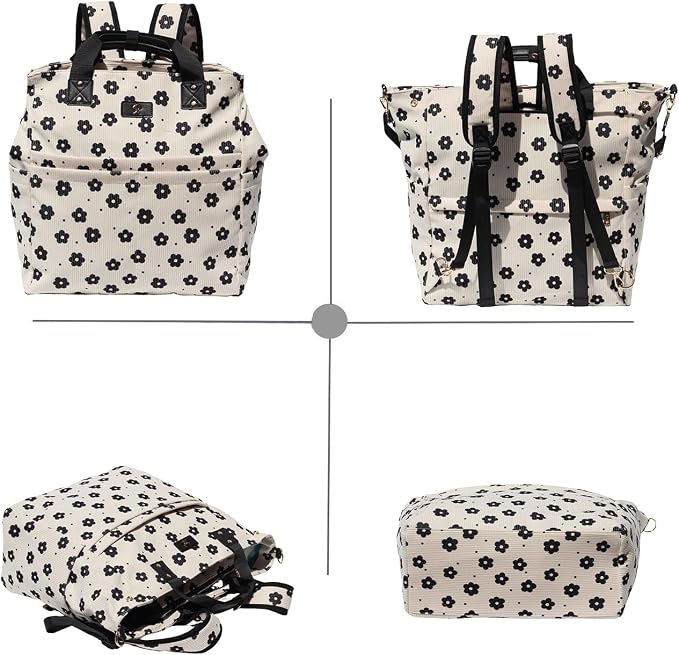 Diaper Tote Bag Totepack Backpack Crossbody Bag 3 in 1 for Women Laptop Backpack Multifunctional with Insulated Pockets - Image 7