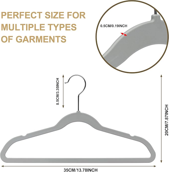 Quality Kids Plastic 30 Pack Non Velvet Non-Flocked Thin Compact Children's Hangers Swivel Hook for Shirts Blouse Coats (Gray, 30) - Image 5