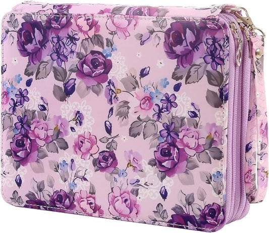 120 Slots Colored Pencil Case Organizer, 3 Layer Bag | Twill Oxford fabric, 127 elastic loops, detachable handle, for travel, home storage, drawing tools, creative gifts by Lbxgap
