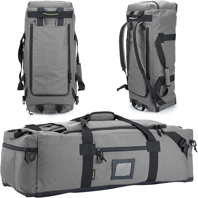 105l Large Duffel Bag For Travel, Gym & Sports - Water Repellent Polyester, Hidden Straps, Shoe Compartment - Perfect Luggage Duffle Bag Or Backpack For Men & Women by Focusedonquality