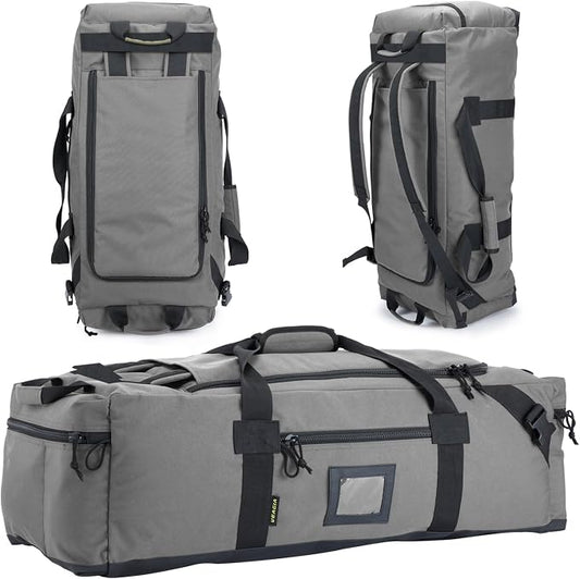 105l Large Duffel Bag For Travel, Gym & Sports - Water Repellent Polyester, Hidden Straps, Shoe Compartment - Perfect Luggage Duffle Bag Or Backpack For Men & Women by Focusedonquality