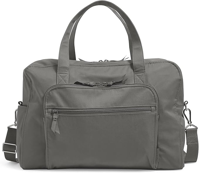 Vera Bradley Women's Cotton Weekender Travel Bag, Galaxy Gray - Recycled Cotton, One Size by VeraBradley