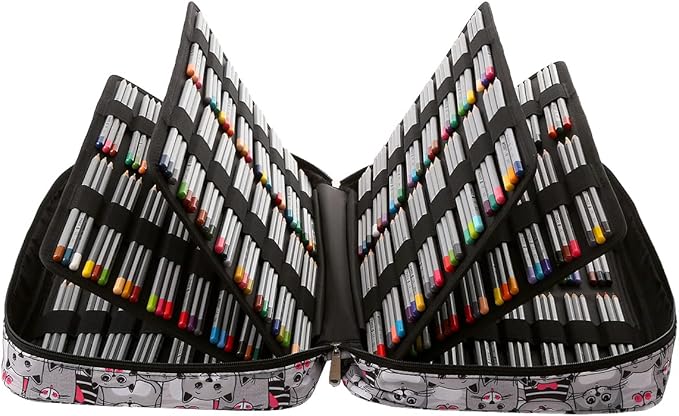 480 Slots Colored Pencil Case w/Handle & Shoulder Strap | Large MultiLayer Watercolor Pen Bag w/Zipper Front Pocket for 480 Colored Pencils/320 Gel Pens to Artists, Painters - Image 3