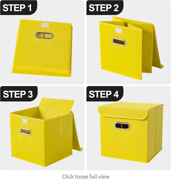 Closet Organizers Fabric Storage Bins With Lids Collapsible Cube Storage Organizer Basket With Handles,Storage Boxes for Clothes Storage,Office,Laundry,Shelves,6 Pack,(multicolour) - Image 6