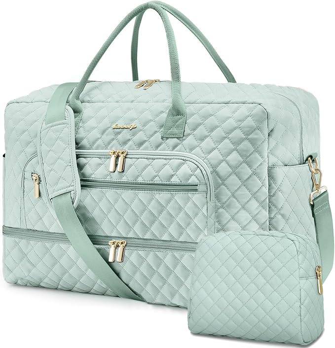 Travel Duffle Bag Weekender for Women - 38L Carry-On Overnight Bag Personal Item Bag with Shoe Compartment & Wet Pocket Weekend Tote Bags with Toiletry Bag Hospital Bags for Labor and Delivery by LUOCIP