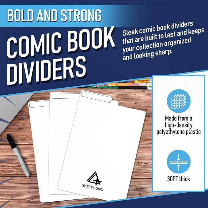 Bundle Set Premium Short Comic Book Storage Box Organizer with Lid | Thick Cardboard Comic Storage Box For Collectibles Fits 150-175 Current/Silver Age, Heavy Duty & Stackable. - Image 4