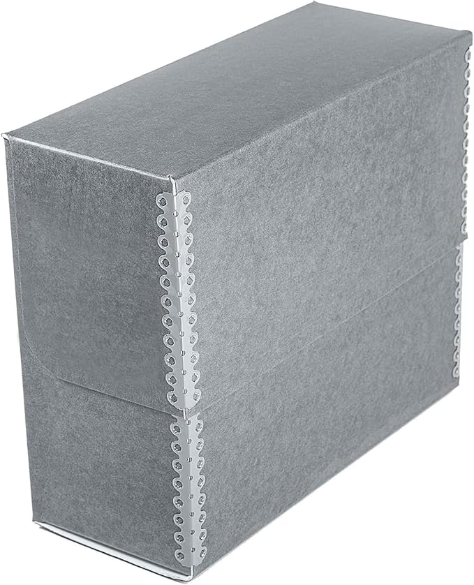 Lineco Archival Document Storage Box, Gray, 15.5" x 10.5" x 5" | Legal-Sized, Metal Edge, Acid-Free Boxboard Case, Organize Files, Prints, Photos - Image 2