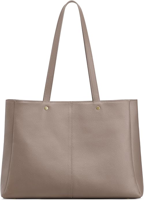 Kattee Women's Soft Leather Work Tote Bag | Large interior with a luggage sleeve for organized work, travel, and everyday carrying. - Image 7