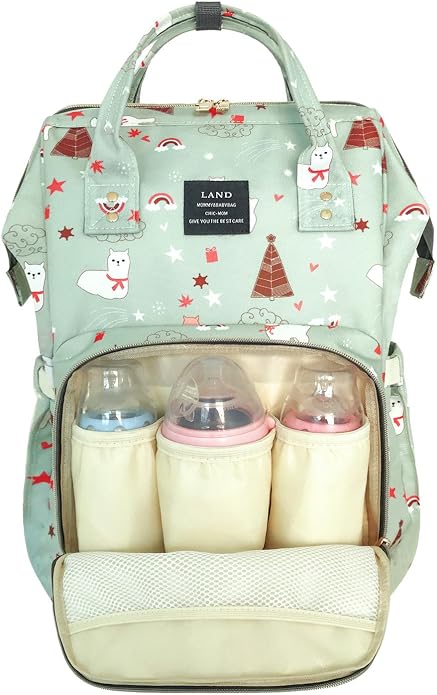 Land diaper bag multi-function waterproof travel backpack nappy bags insulated compartment pockets wipes pocket - Image 8