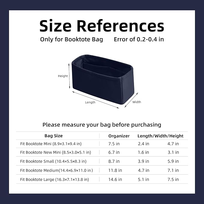 DGAZ Silk Purse Organizer Insert Fits Dior Book Tote mini/S/M/L，Silky Smooth Bag Organizer，Luxury Handbag & Tote Shaper（Treasure blue，BT-M） | Soft and Lightweight,Perfect Fit,Multi-pocket Storage,Bag Protector,Luxury Bag Care,Handmade,for Smooth Bag Or... - Image 5