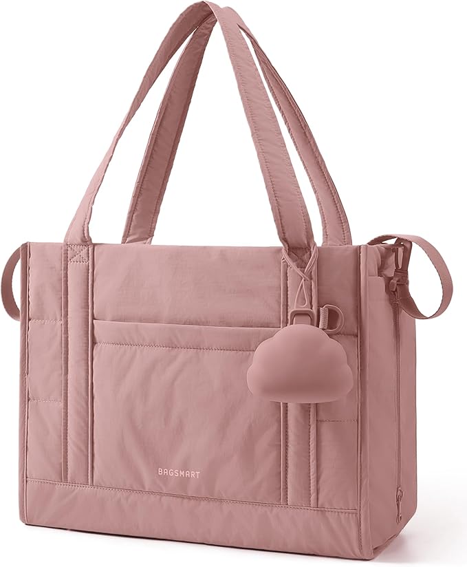 BAGSMART Diaper Bag Tote Puffer Baby Bag Lightweight for Travel, Work | Pacifier Case, Insulated Pockets, Stroller Straps, Hospital Bag for Labor and Delivery by BAGSMART