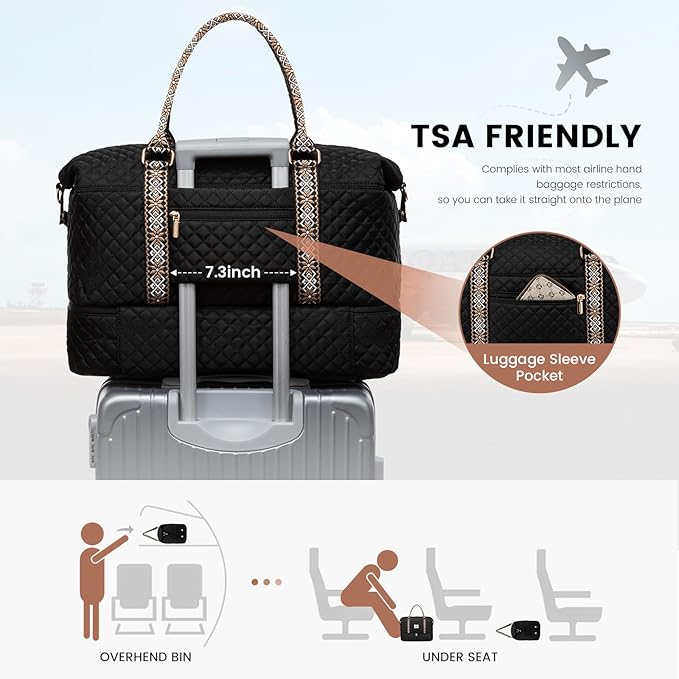 LOVEVOOK Travel Duffle Bag,Weekender Bags for Women with Shoe Compartment，Carry on Overnight Bag with Toiletry Bag,Gym Duffel Bag with Wet Pocket, Hospital Bags for Labor and Delivery - Image 4