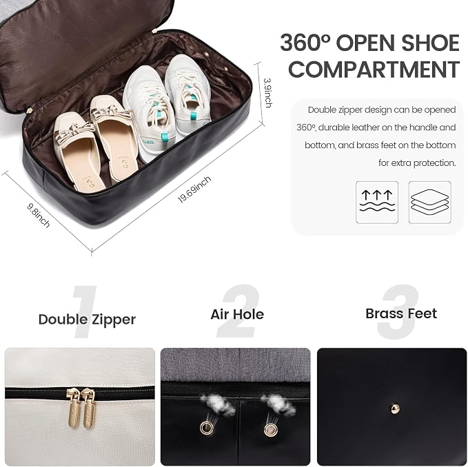 LOVEVOOK Weekender Bag for Women, Large Duffle Bag for Travel with 2 Packing Cubes, Carry on Overnight Bag with Shoe Compartment, Mom Hospital Bags for Labor and Delivery - Image 5