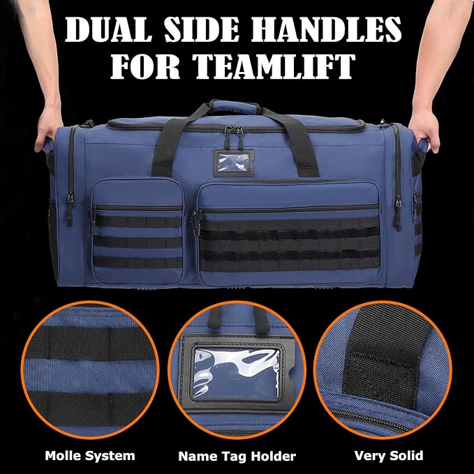 130L Extra Large Duffle Bag for Men, Heavy Duty Large Duffle Bag for Travel | Shoe Compartment, XL Sports Gym Equipment Bag for Hockey Football Baseball Basketball & More - Image 6