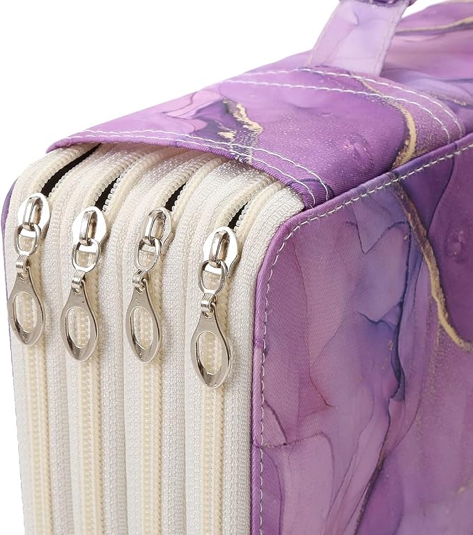 300 Slots Colored Pencil Case Organizer, 4 Layer Bag | Twill Oxford fabric,103 elastic loops,detachable handle,for travel,home storage,drawing tools,creative gifts - Image 5