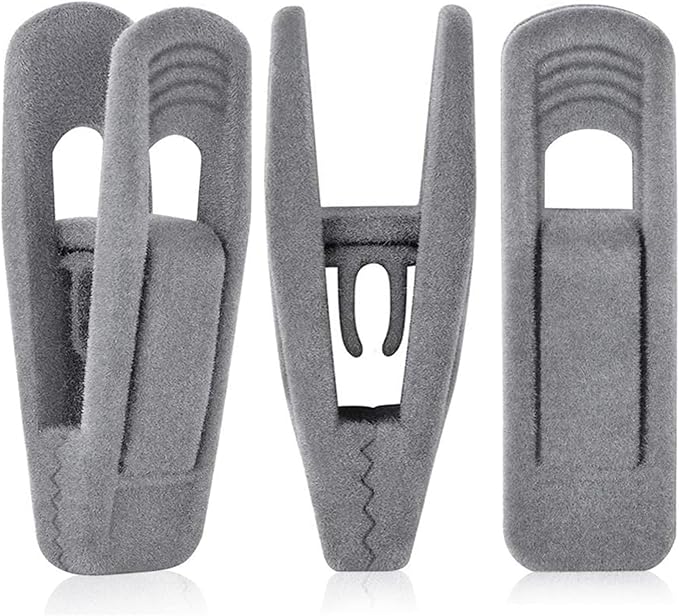 TOFIIGREM Grey Velvet Hanger Clips - 60 PCS Velvet Hanger Clip, Strong Velvet Clips Fit for Velvet Hangers by TOFIIGREM
