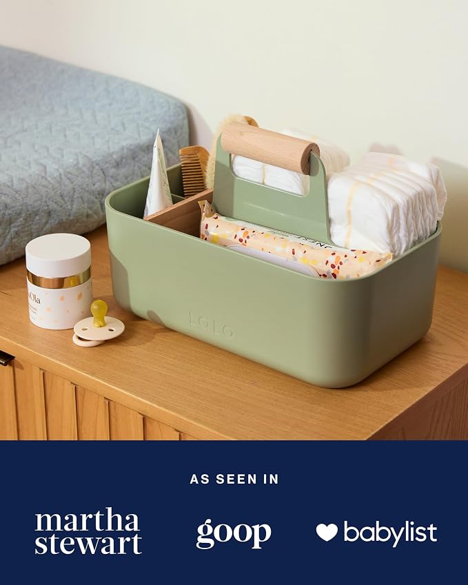 Lalo The Caddy - Modular Caddy Organizer with Handle and Removable Dividers - Portable Tote for Art Supplies, Diaper Storage, Bathroom - Coconut - Image 6
