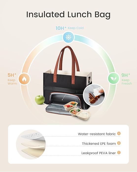 LOVEVOOK Teacher Tote Bag for Women,Multi-pocket Laptop Bag with Large Cup Holder,Nurse Bags Work Travel Computer Handbag - Image 4