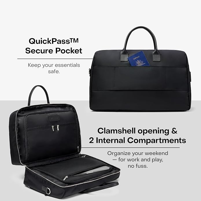Carry All Split Weekender, Carry On Bag | Weekender Travel Bag for Personal & Work, Zipped Pockets, Pass-Through Band, Clamshell Opening, Flight Approved - Image 4