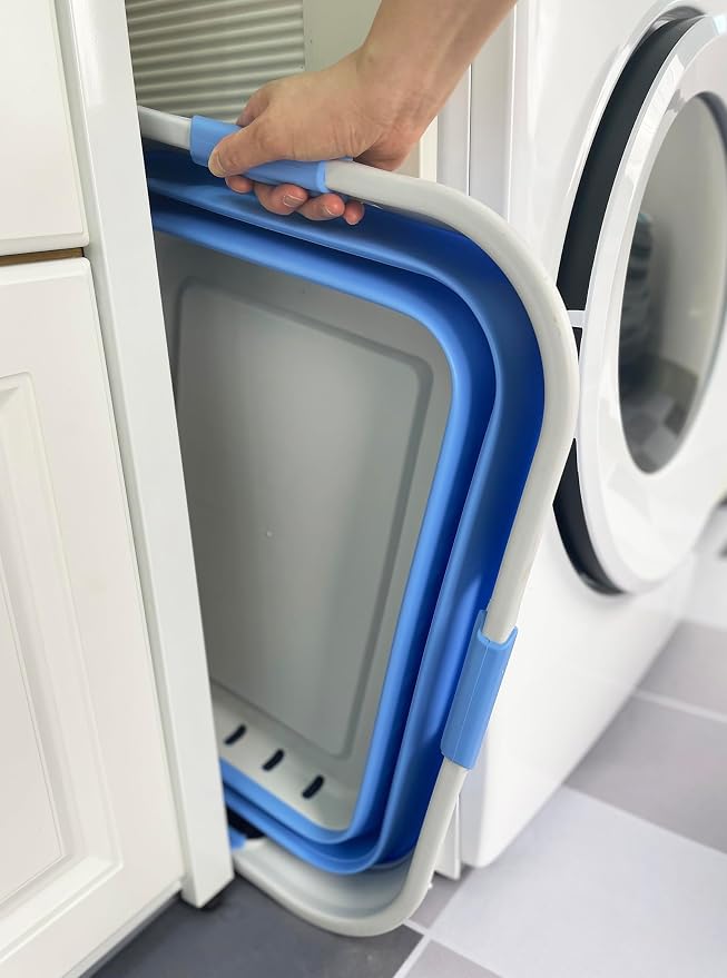 SAMMART 42L (11 gallon) Collapsible Plastic Laundry Basket - Foldable Pop Up Storage Container/Organizer - Portable Basket - Space Saving Hamper/Basket (2, Little Boy Blue+Quartz Pink) - Image 5