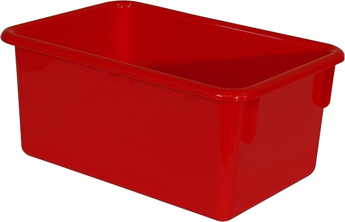 Wood Designs Cubby Storage Bin, Heavy Duty Plastic Containers for Kids Red Cubby Tray Set of 30 - Image 2