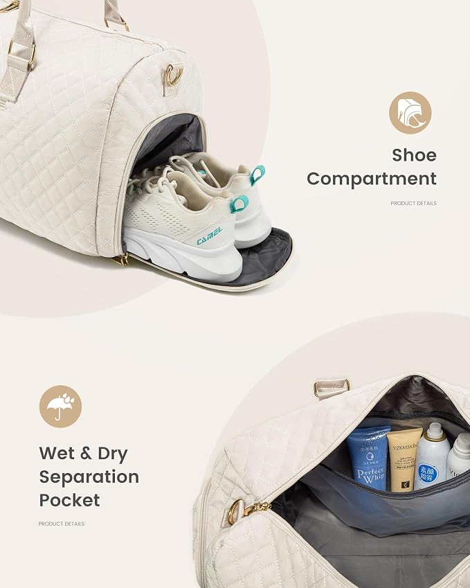 LOVEVOOK Travel Duffle Bag, Weekender Bag for Women with Toiletry Bag, Carry on Overnight Bag with Shoe Compartment, Gym Duffel Bag with Wet Pocket, Mommy Hospital Bags for Labor and Delivery - Image 5