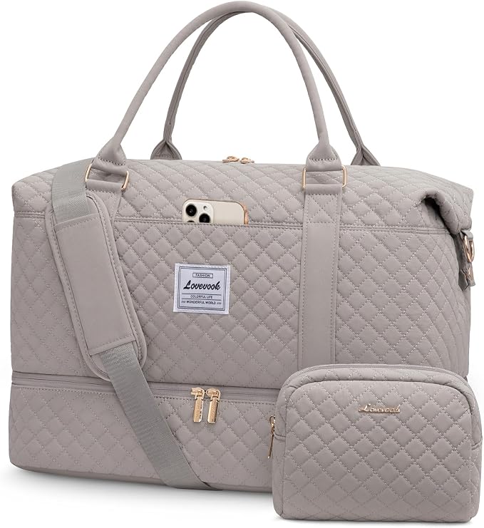 LOVEVOOK Travel Duffle Bag,Weekender Bags for Women with Shoe Compartment，Carry on Overnight Bag with Toiletry Bag,Gym Duffel Bag with Wet Pocket, Hospital Bags for Labor and Delivery by LOVEVOOK