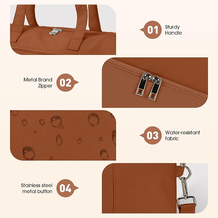 Women's Weekender bag Travel Duffel Bag with Shoe Compartment 21-inch Airline-Approved Carry-On, 2-Piece Overnight Bag Set Personal Item Luggage - Image 6