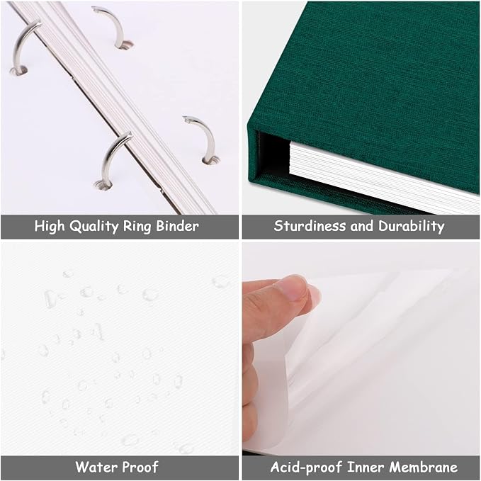 Zesthouse Photo Album Self Adhesive with Picture Display Window, 3-Ring Scrapbook Albums 60 Pages Holds 8x10 5x7 4x6 Photos, DIY Photo Book Ideal Gift for Family Wedding Baby - Image 5