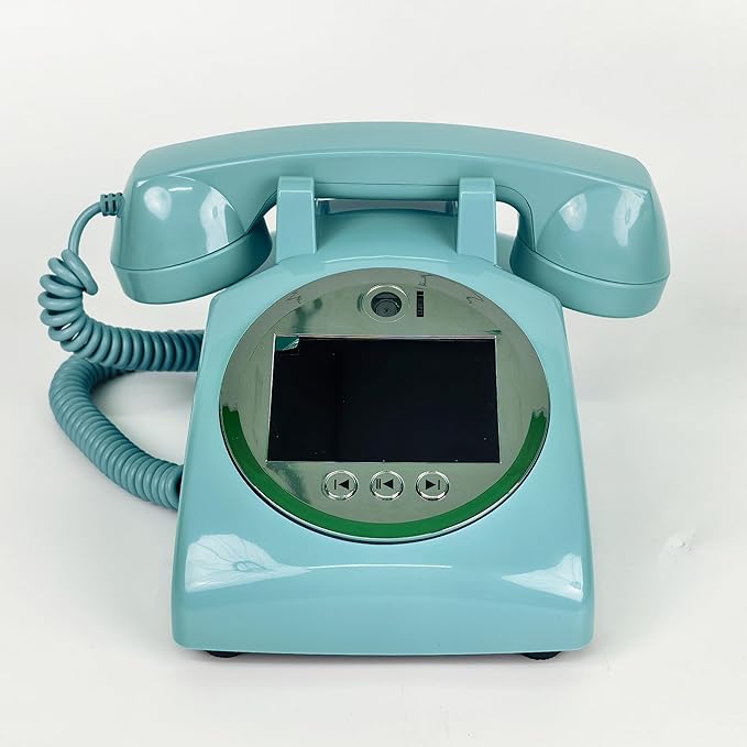 Video Audio Guest Book Wedding Phone,1080P HD Video Phone Guestbook, Preserve Your Special Occasions, Ideal for Wedding Bridal Shower, Birthday, Graduations, Baby Shower(Blue-Green) by FiayaComVintageTelephone