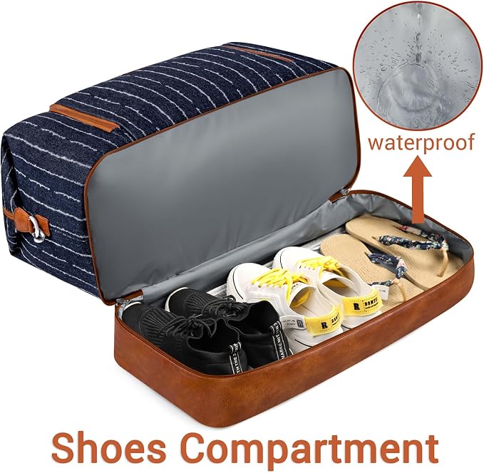 TIBES Travel Weekender Bag for Women, Overnight Bag with Shoe Compartment | 3PCS Large Travel Duffel Bag for Gym, Travel, Hospital, Business Trip, Carry On Tote, Wet & Dry Separation, Water Resistant - Image 3