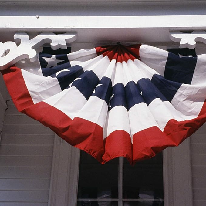 20 Pcs USA Patriotic Pleated Fan Flags, American US Bunting Banner Flag | 3 x 1.5 Ft Patriotic Bunting Flag Stars and Stripes Flag for Memorial Day Labour Day 4th of July - Image 4