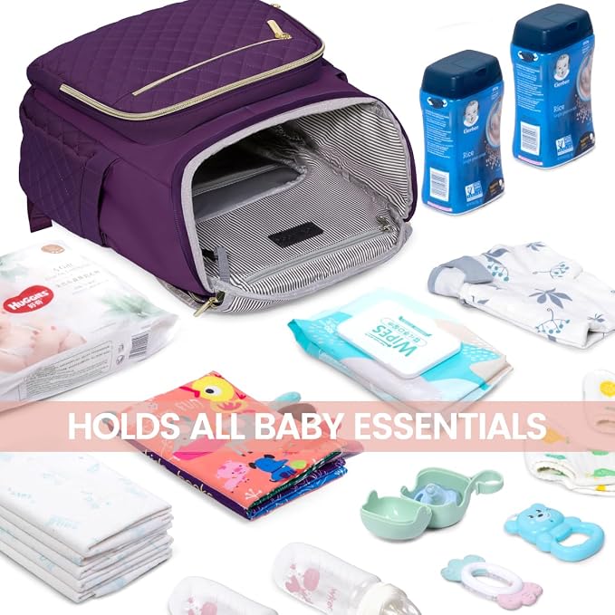LOVEVOOK Diaper Bag Backpack Large Capacity Baby Bag with Portable Changing Pad, Multifunction Baby Travel Backpack - Image 5