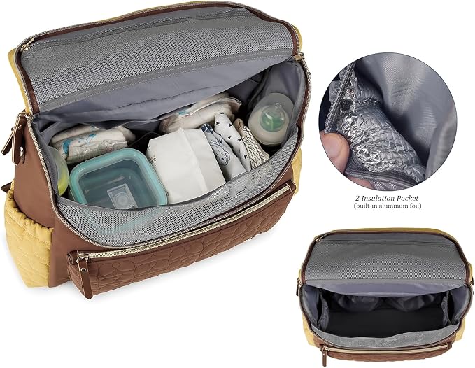 Lmbabter Diaper Bag Backpack Convertible Messenger Bag Travel Backpack Maternity Bags Stylish Baby Bag with Changing Pad for Mom (Brown) - Image 2