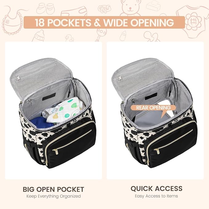 LOVEVOOK Diaper Bag Backpack Large Capacity Baby Bag with Portable Changing Pad, Multifunction Baby Travel Backpack - Image 3