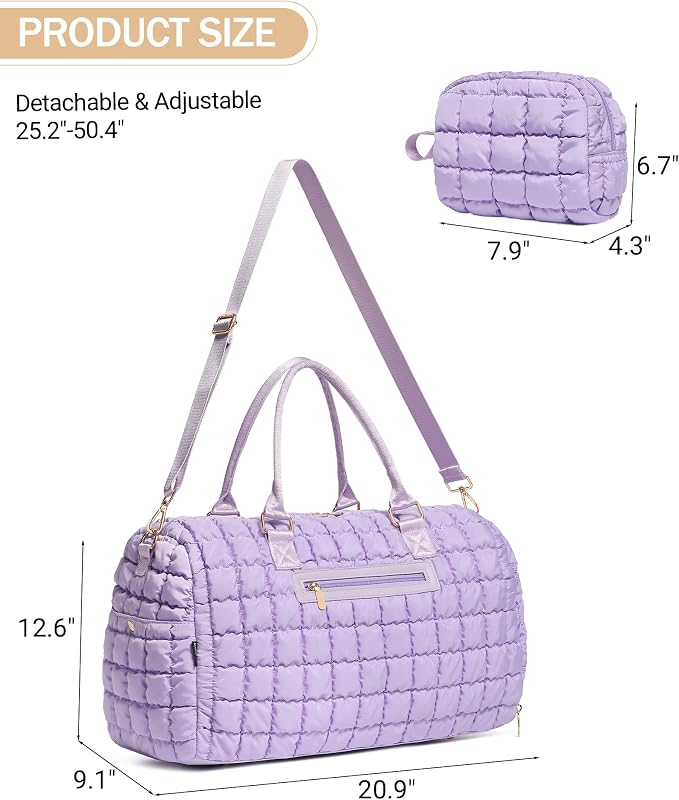 Duffle Bag for Travel, Weekender Bag with Shoe Compartment, Carry On Overnight Bag for Women with Toiletry Bag, Gym Bag with Wet Pocket, Hospital Bags for Labor and Delivery Beige - Image 3
