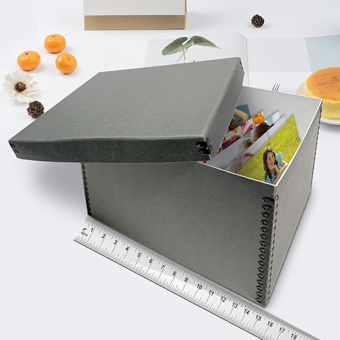 Lineco Record Storage Box 12x15x10 inch, Acid-Free Gray Boxboard, 2 Pack | Extra-Durable Filing Archival Cartons for Long-Term Storing Important Documents, Papers, Photos, Albums, Artworks or Prints - Image 3