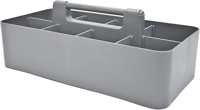 -Bulk Large Portable Caddy DIY Dividers, 8 Compartments, School Office,Portable Basket with Handle Storage Organizer Modern Made in USA (10 PACK, Orion Gray) - Image 4