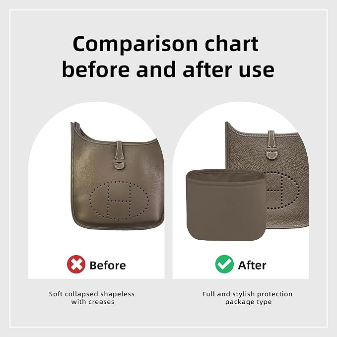 DGAZ Silky Purse Organizer Insert Fits Evelyne TPM/PM/GM/TGM Bags, Luxury Handbag & Tote Organizer, Simplicity bag organizer（Etoupe grey,TPM） | Soft and Lightweight,Perfect Fit,Multi-pocket Storage,Bag Protector,Luxury Bag Care,Handmade,for Smooth Bag ... - Image 4