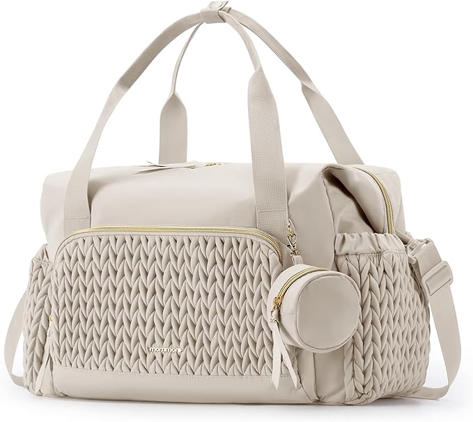 mommore Diaper Bag Tote Large Travel Baby Bag with Pacifier Case | Portable Changing Pad, Insulated Pocket & Stroller Strap, Baby Essentials Maternity Bag , Hospital Bag for Labor Delivery by mommore