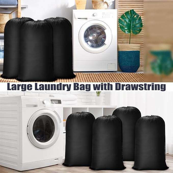 Sanwuta 80 Pcs Large Laundry Bags Bulk,Black | 38" x 24" Travel Laundry Bags for Clothe, Washable Heavy Duty Bag, Camping College Apartment - Image 4